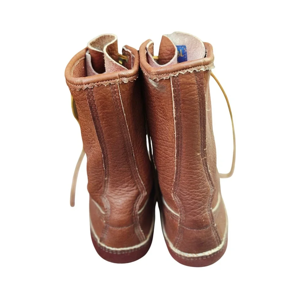 Russell Moccasin Co Bird Shooter Brown Pebbled Leather Hunting Boots 10.5 E